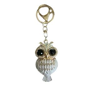Gold and Silver Owl Keychain